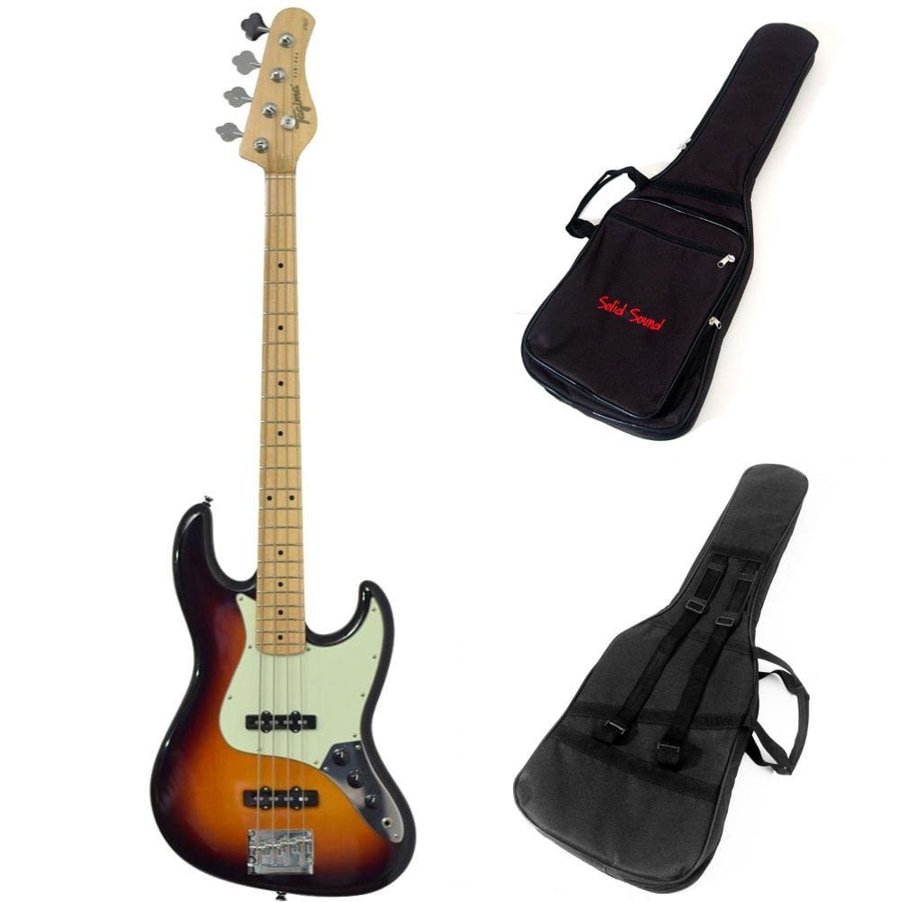 Kit Contrabaixo Tagima Brasil TJB435 Sunburst Escala Clara + Capa