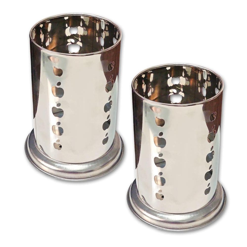 Kit 2 Porta Talheres Escorredor De Mesa Inox Vazado Cozinha