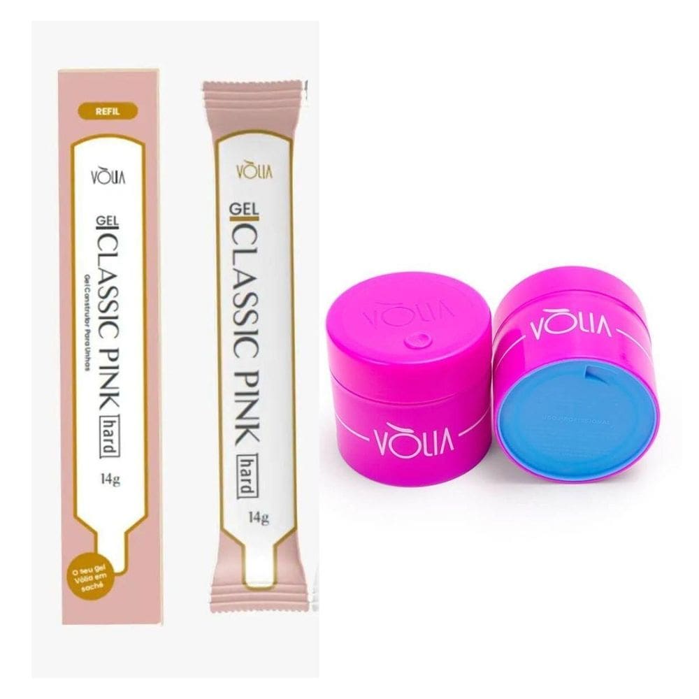 Refil Gel Hard Pink Volia 14G + Pote Eco Duo Volia 30G