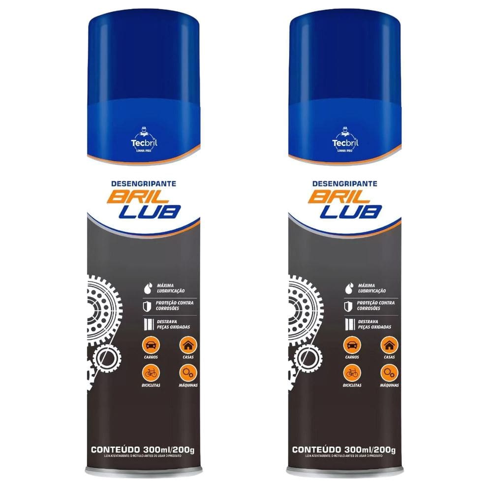 Kit 2 Desengripante Lubrificante Spray 300Ml -Tecbril