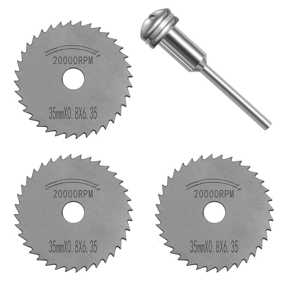 Kit 3 Discos Lâmina Serra 35Mm Hss Haste 3Mm Micro Retífica