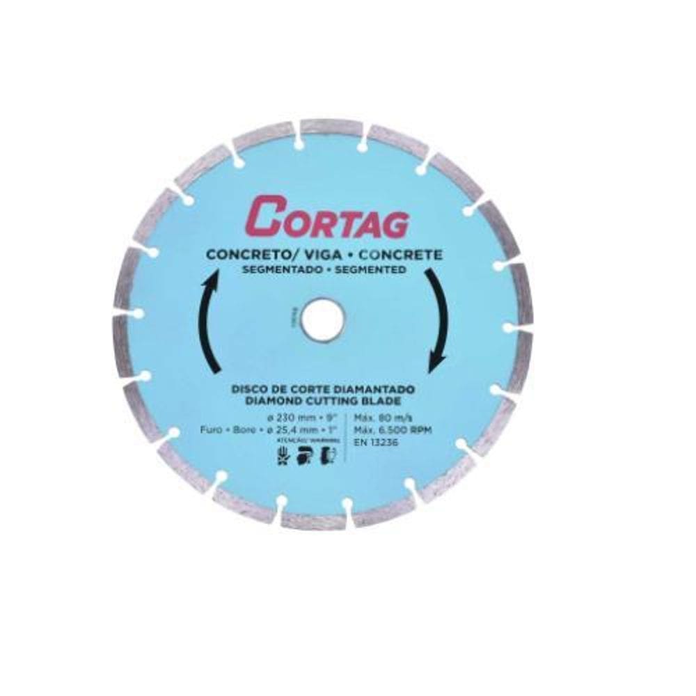 Disco De Corte Diamantado 230X25,4Mm Concreto/Viga Cortag