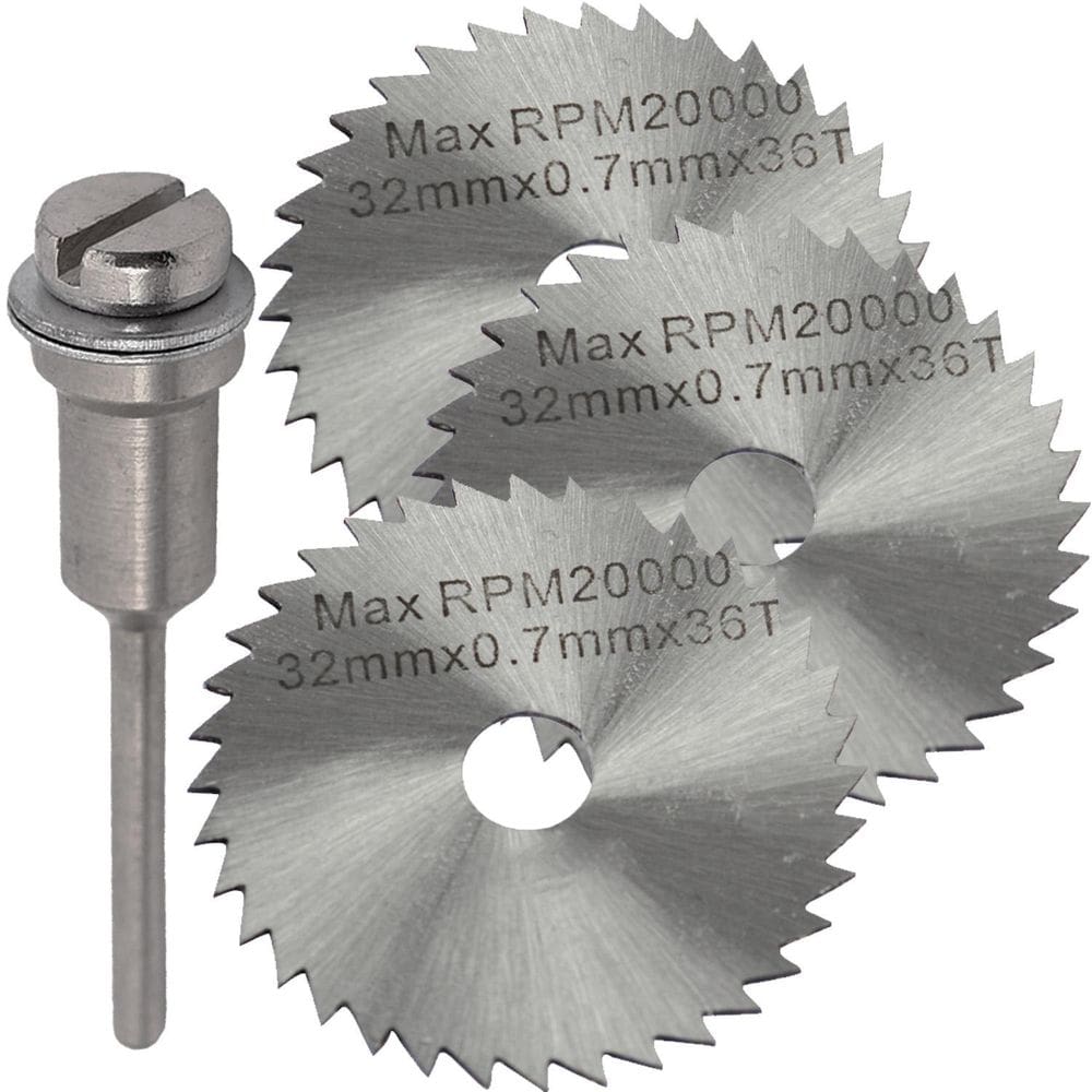 Kit 3 Discos Lâminas De Serra 32Mm Com Haste Micro Retíficas