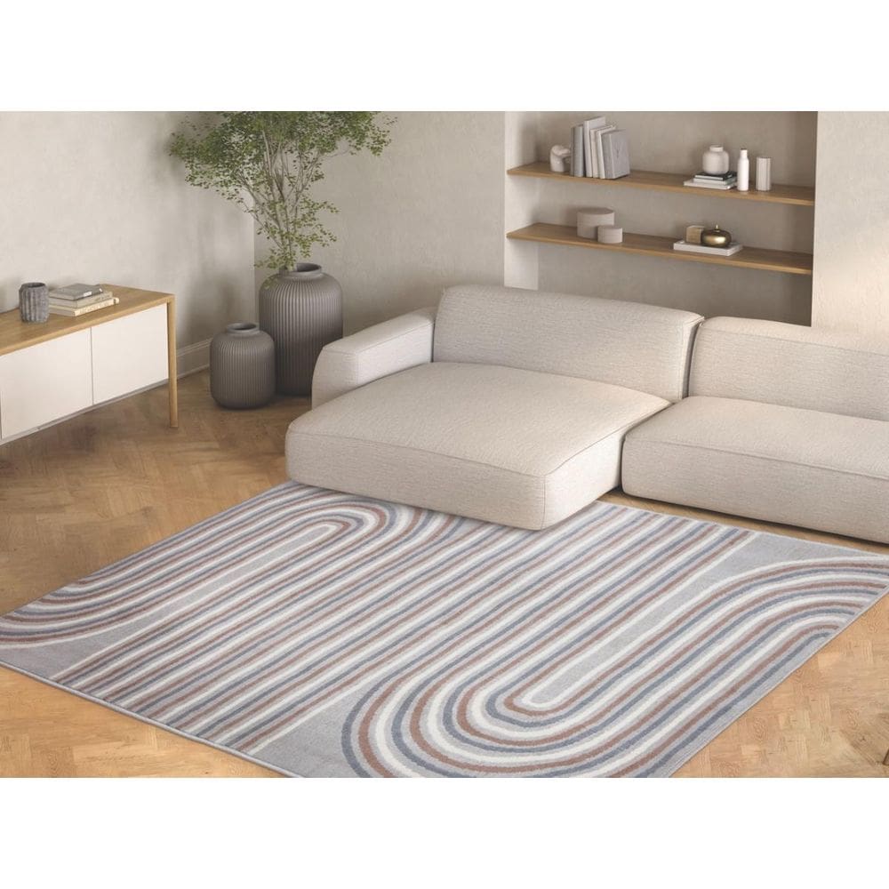 Tapete Sala 100X150 Cm Renaissance Laguna 51 Cinza Organico