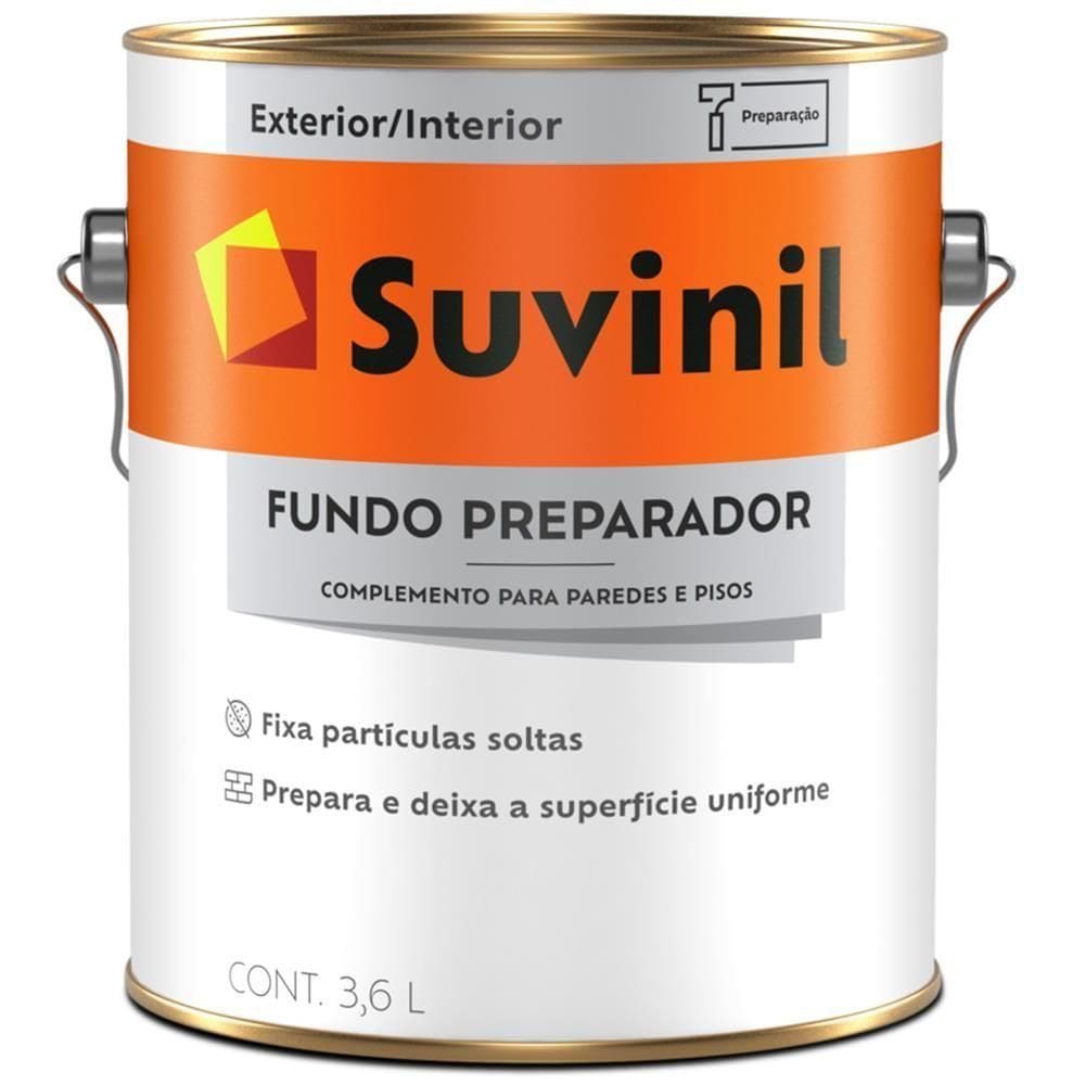 Fundo Preparador Para Parede A Base De água 3,6 Litros - 53394252 - Suvinil Fundo 3,6l Preparador Parede Base Agua