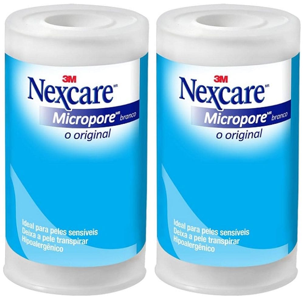 Kit com 2 Fita Micropore Nexcare Branco 100MM X 4,5M