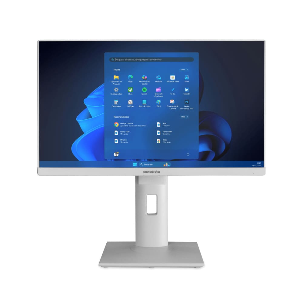 Computador All In One Concórdia Core i5 10400T 8GB DDR4 SSD 256GB 23.8`` Full Hd  Webcam WIFI FreeDos Branco