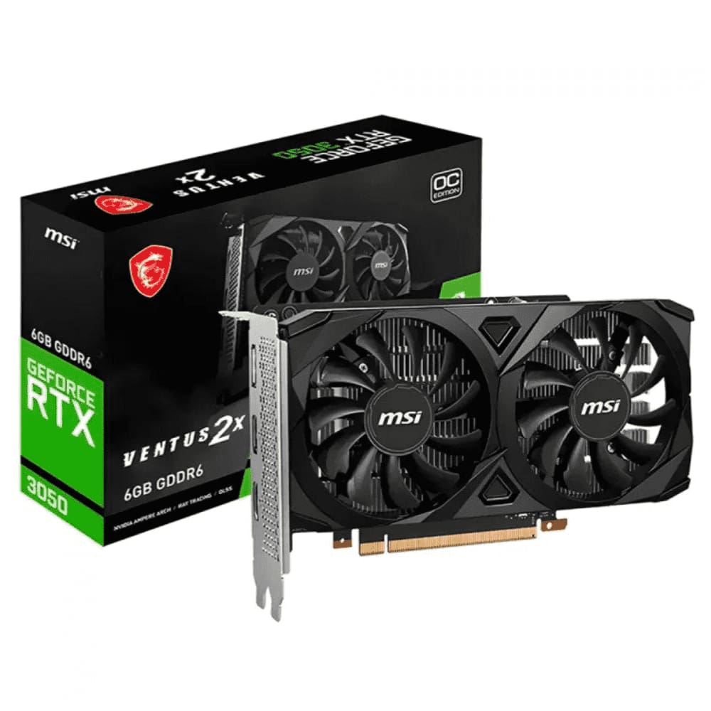 Placa de Vídeo MSI GeForce RTX 3050 VENTUS OC 2X 6GB GDDR6 96 bits 912-V812-060
