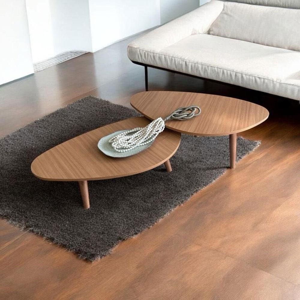 Kit 2 Mesas de Centro Orgânicas Pés Palito em Madeira