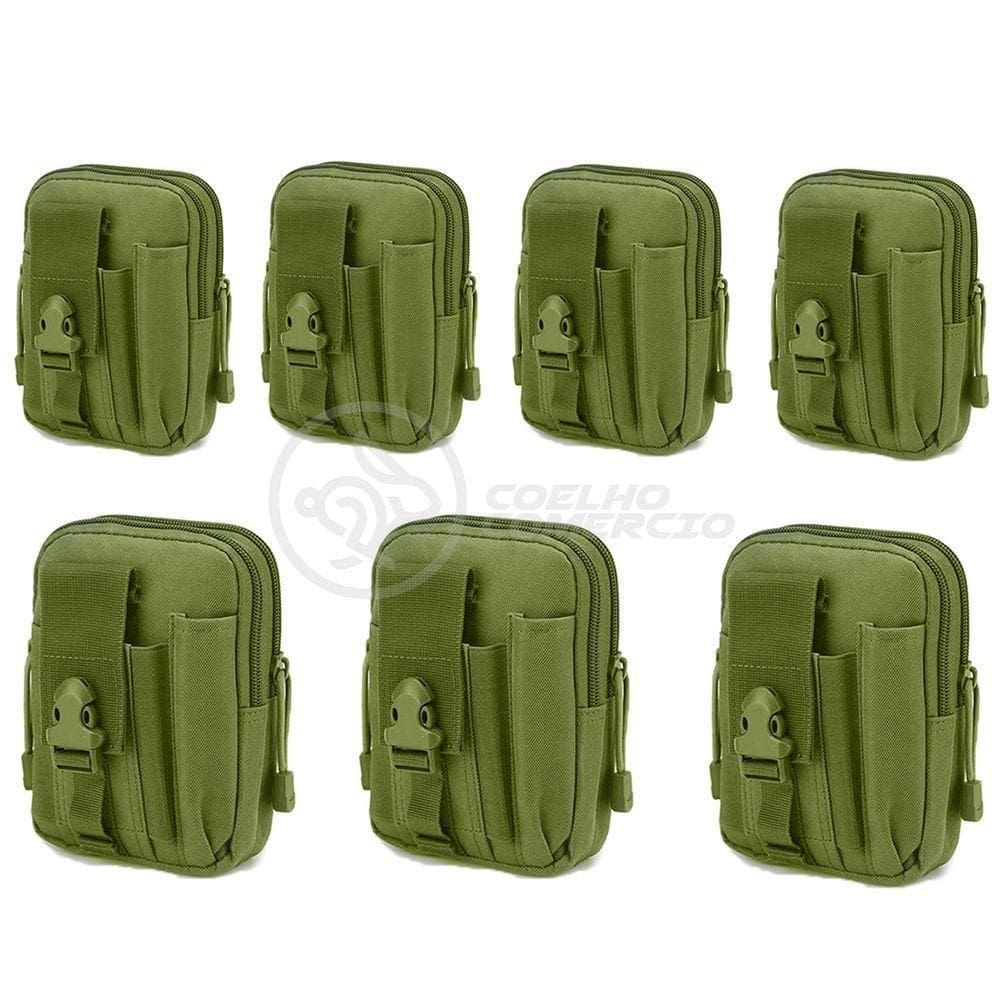 Kit 7 Bolsas Verde Militar Conjunto Acessórios De Camping Kit Sobrevivência preto