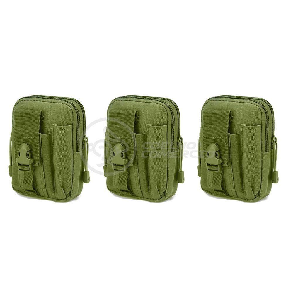 Kit 3 Bolsas Verde Militar Kits De Sobrevivência E Atividades De Camping verde