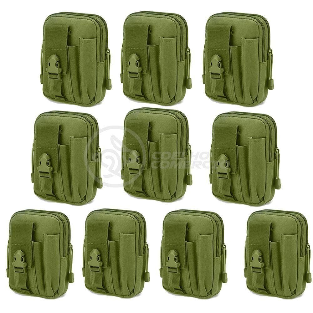 Kit 10 Bolsas Verde Militar Conjunto Acessórios De Camping Kit Sobrevivência preto