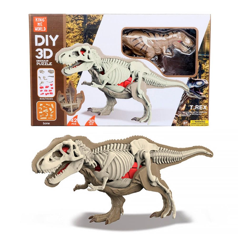 Dinossauro Tiranossauro Rex Anatomia Puzzle 3D 42 pçs 310B-1 - Dorémi