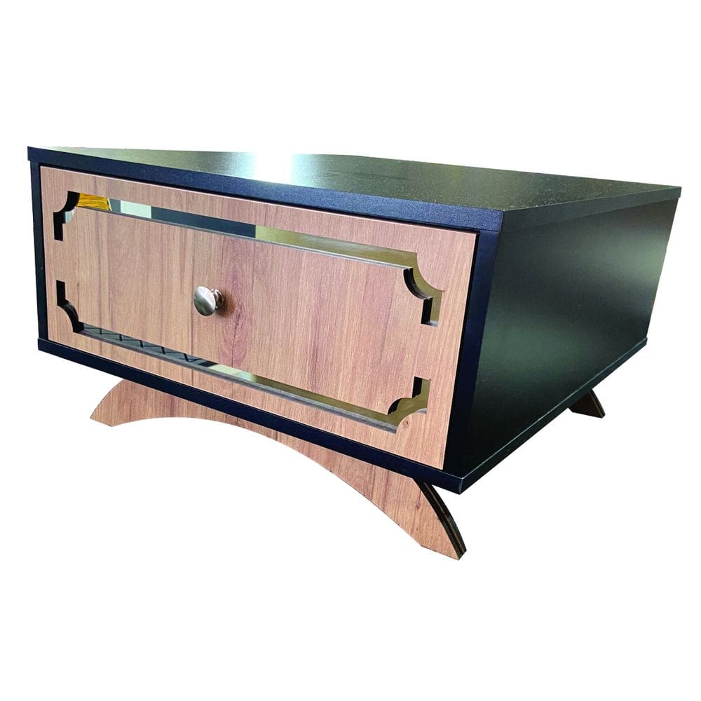 Base Gaveta Cabeceira Em Mdf Com Detalhe Espelhado