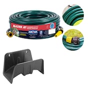 Kit Mangueira Jardim Verde Flexível Esguicho e Conexões com Suporte - Arqua