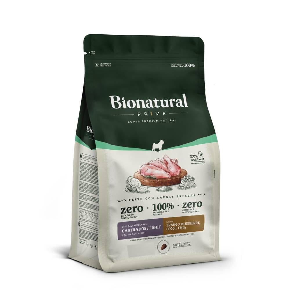 Ração Special Dog Bionatural Prime Raças Pequenas Castrado e Light Frango 10,1Kg
