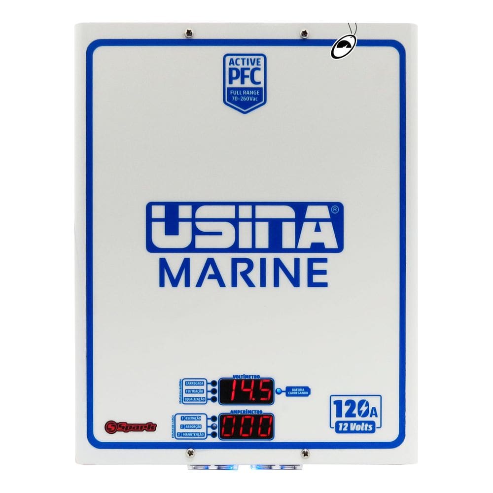 Fonte Náutico Carregador De Bateria Usina Marine 12V 120A PFC