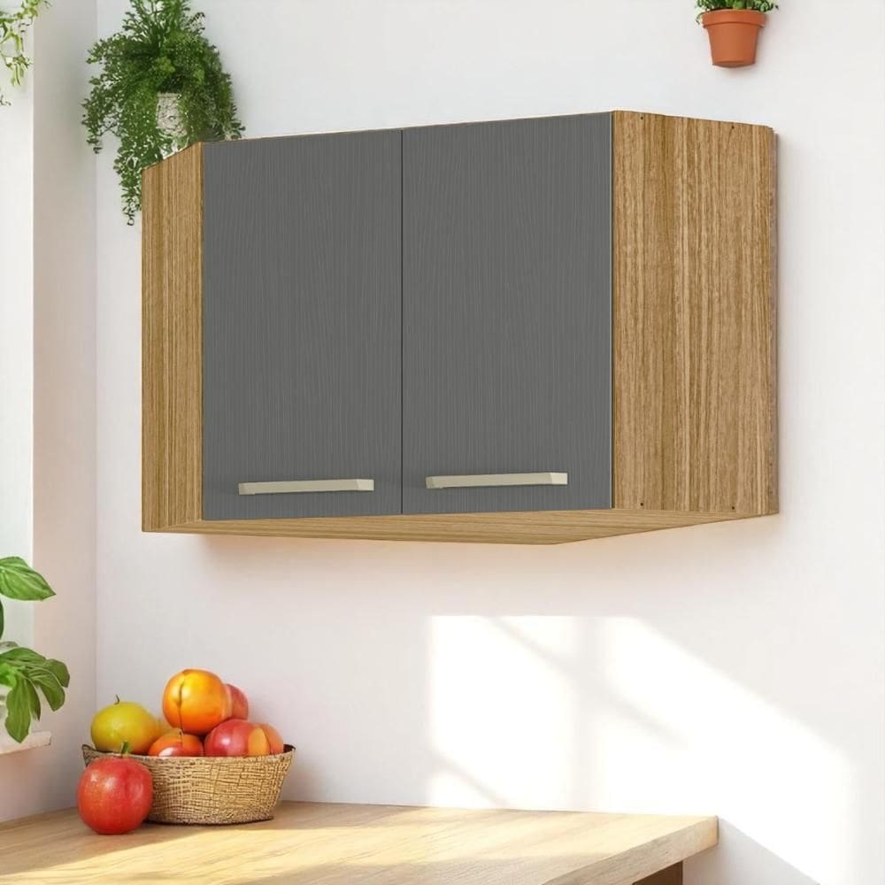 Armário Para Canto Obliquo Ametista Freijó Gris