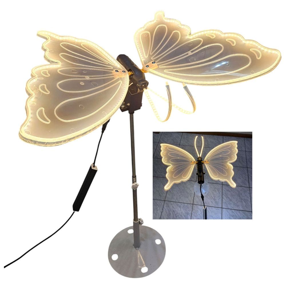 Borboleta LED com Movimento Bate Asa Enfeite Festa Natal Casamento Aniversario Evento Casa Jardim Elegante Moderno
