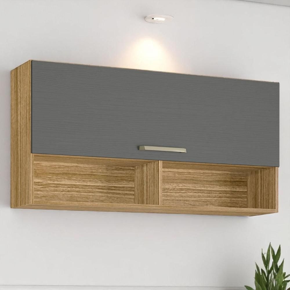 Armário c/ Basculante 120 cm Ametista Freijó Gris