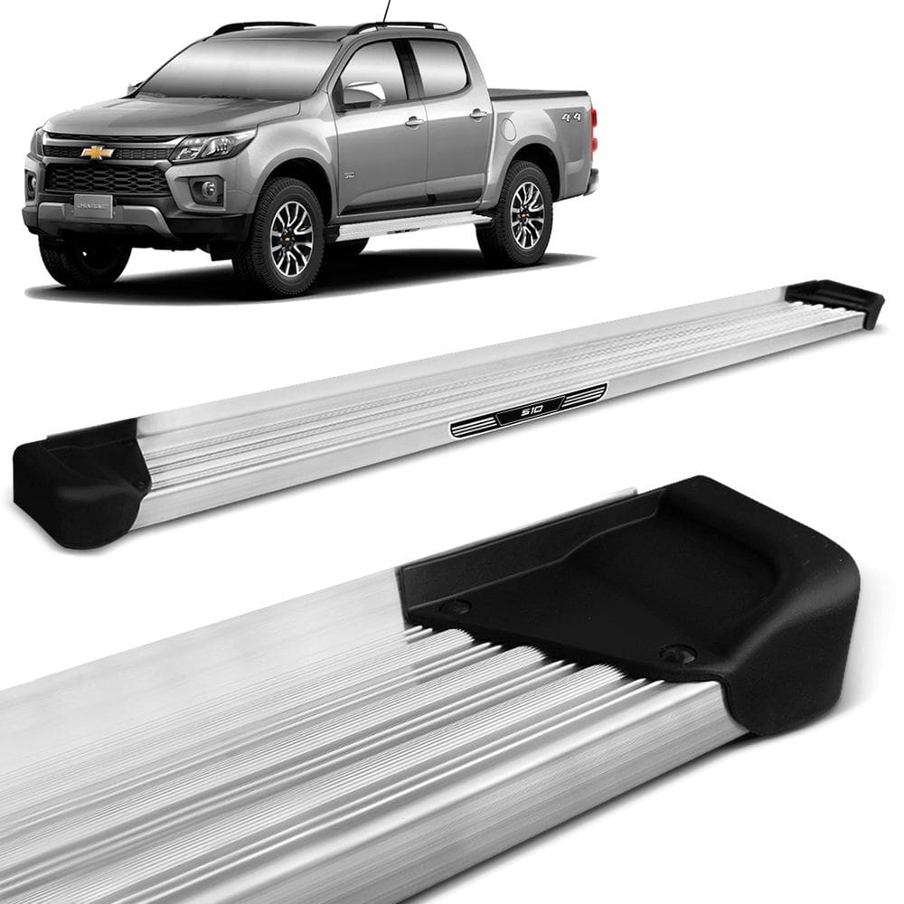 Estribo Lateral S10 2012 a 2023 CD Alumínio Natural A3 Com A