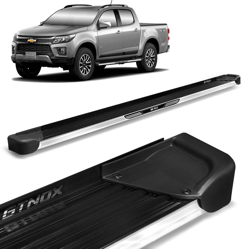 Estribo Lateral S10 2012 a 2024 CD Alumínio Preto A4 Com Ade