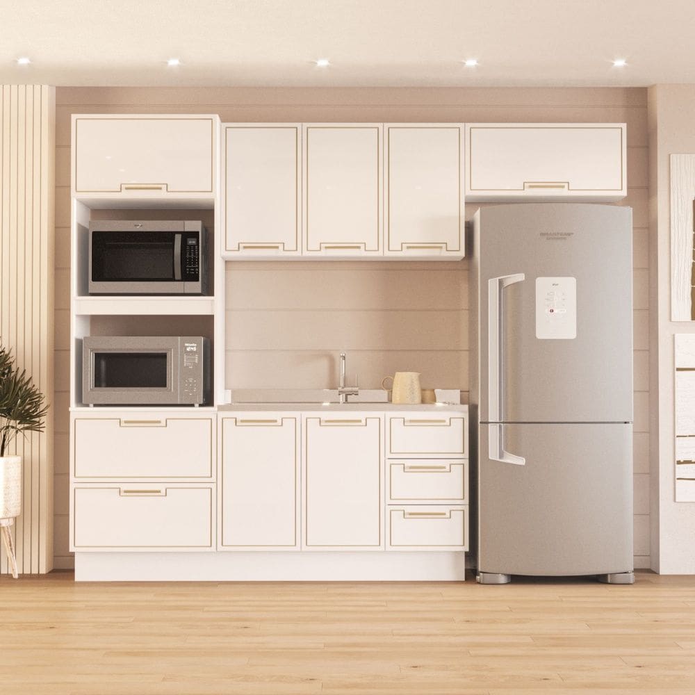 Cozinha Compacta 250082 4 Peças Amara Branco Politorno Móveis