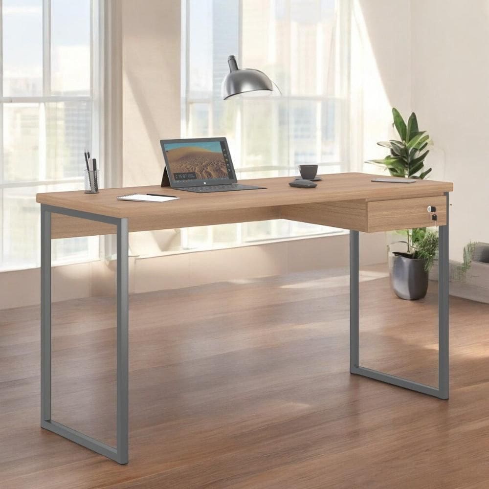 Mesa Home Office Escrivaninha Industriale 1,20 Montana com Gaveteiro