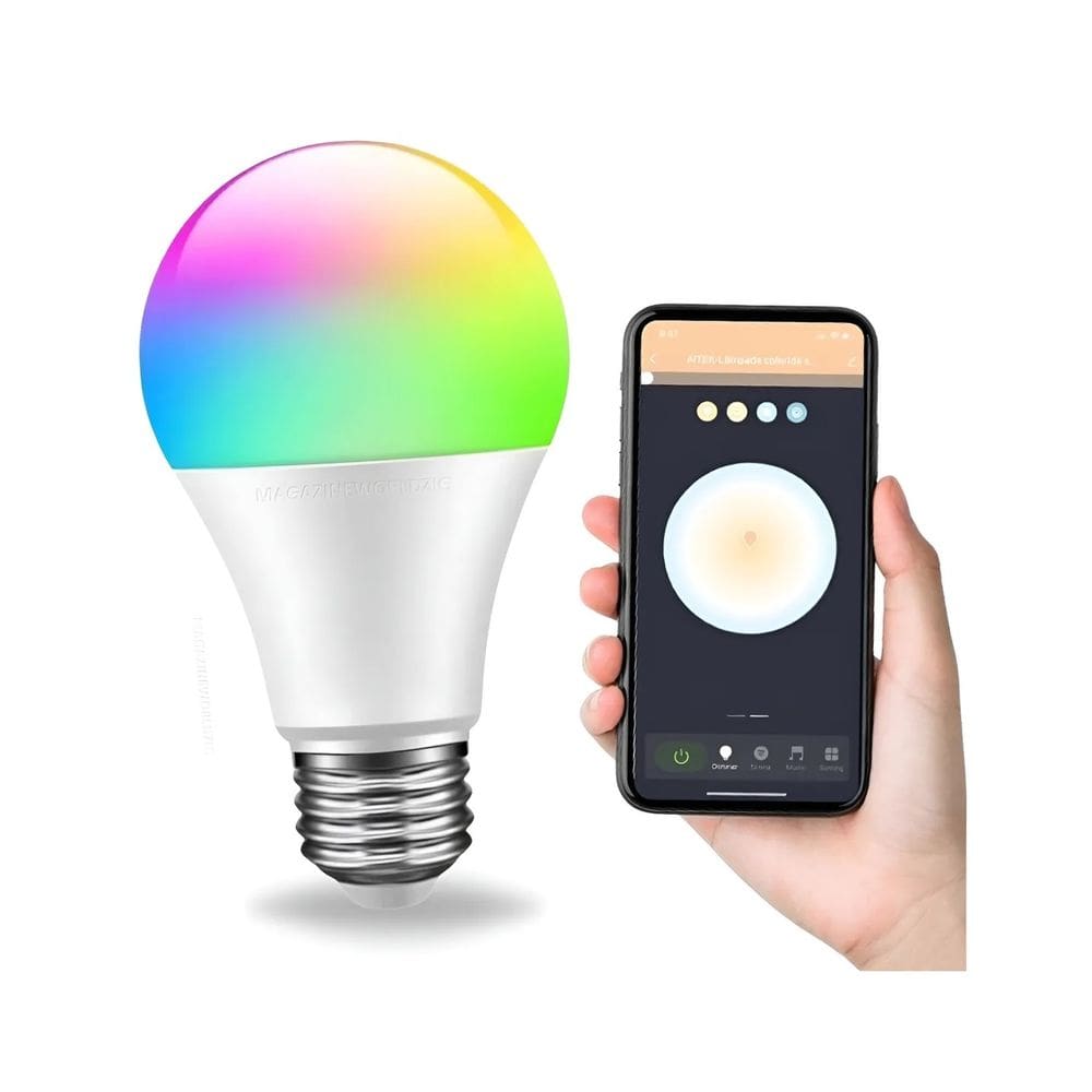 Lâmpada Led Inteligente RGB Wifi 15w Controle Via App Alexa Google