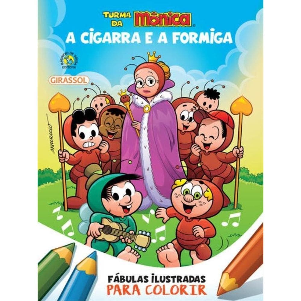 Turma Da Mônica - Fábulas Ilustradas Para Colorir - A Cigarra E A Formiga