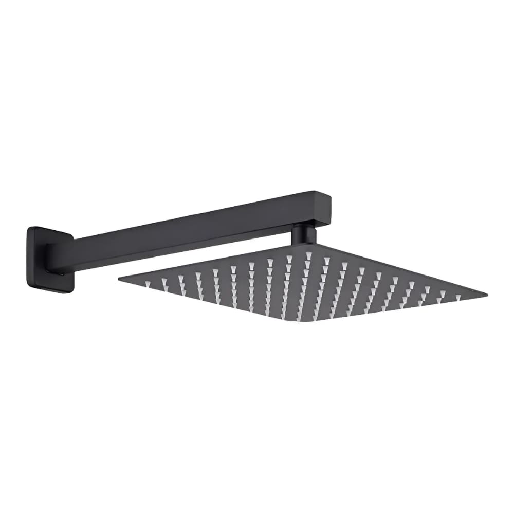 Chuveiro Ducha Quadrado Black 20x20cm Braço 40cm Maxforte