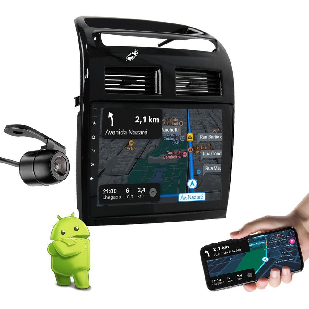 Multimídia 9 Android Linea 2008 Até 2014 Android Auto Carplay Sem Fio + Câmera De Ré