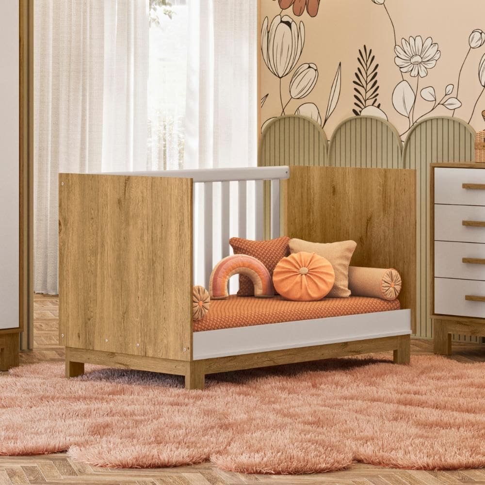Berço Mini Cama Luar Freijo Toq/Branco Acetinado