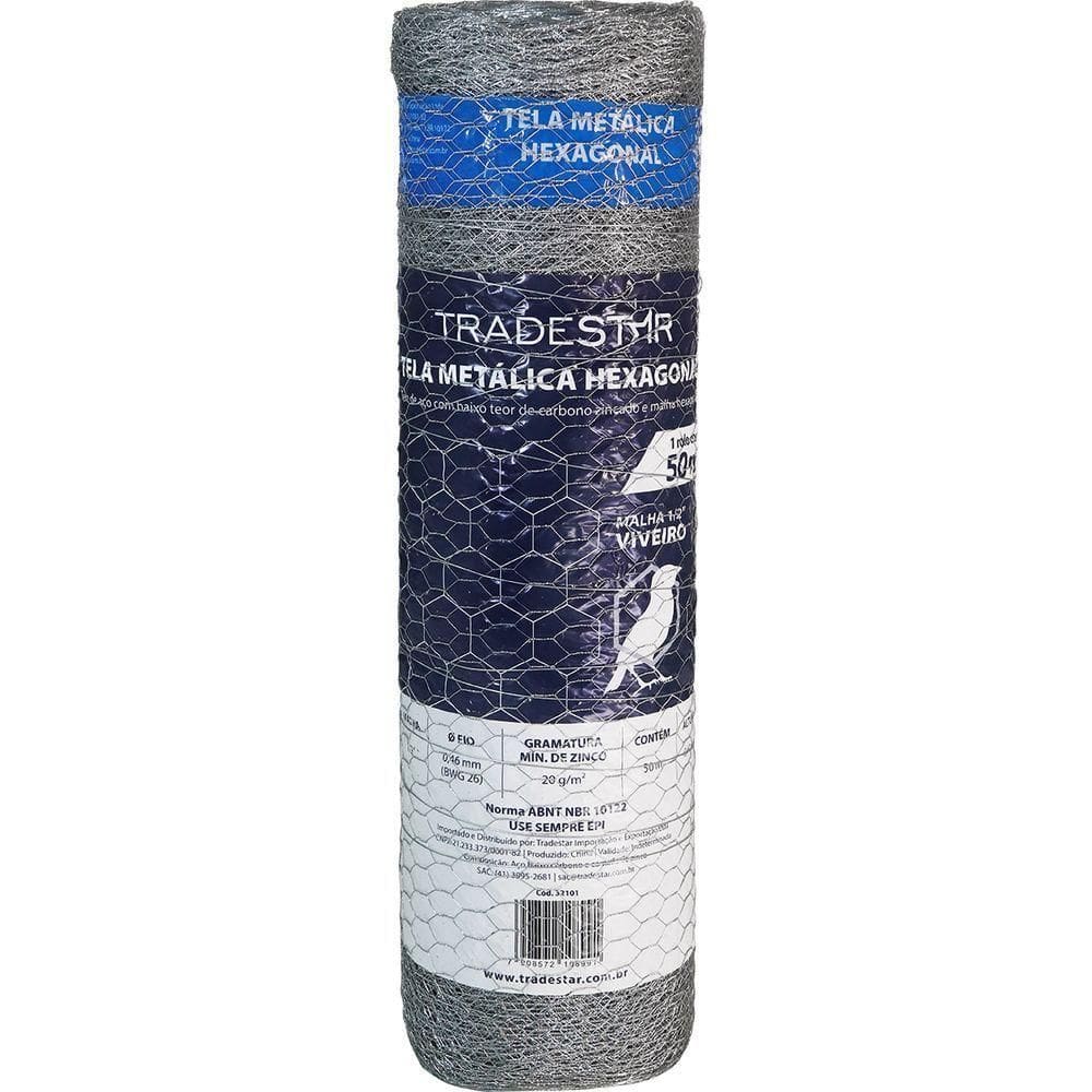 Tela Viveiro Hexagonal 0,6 X 50 M Bwg26 Tradestar