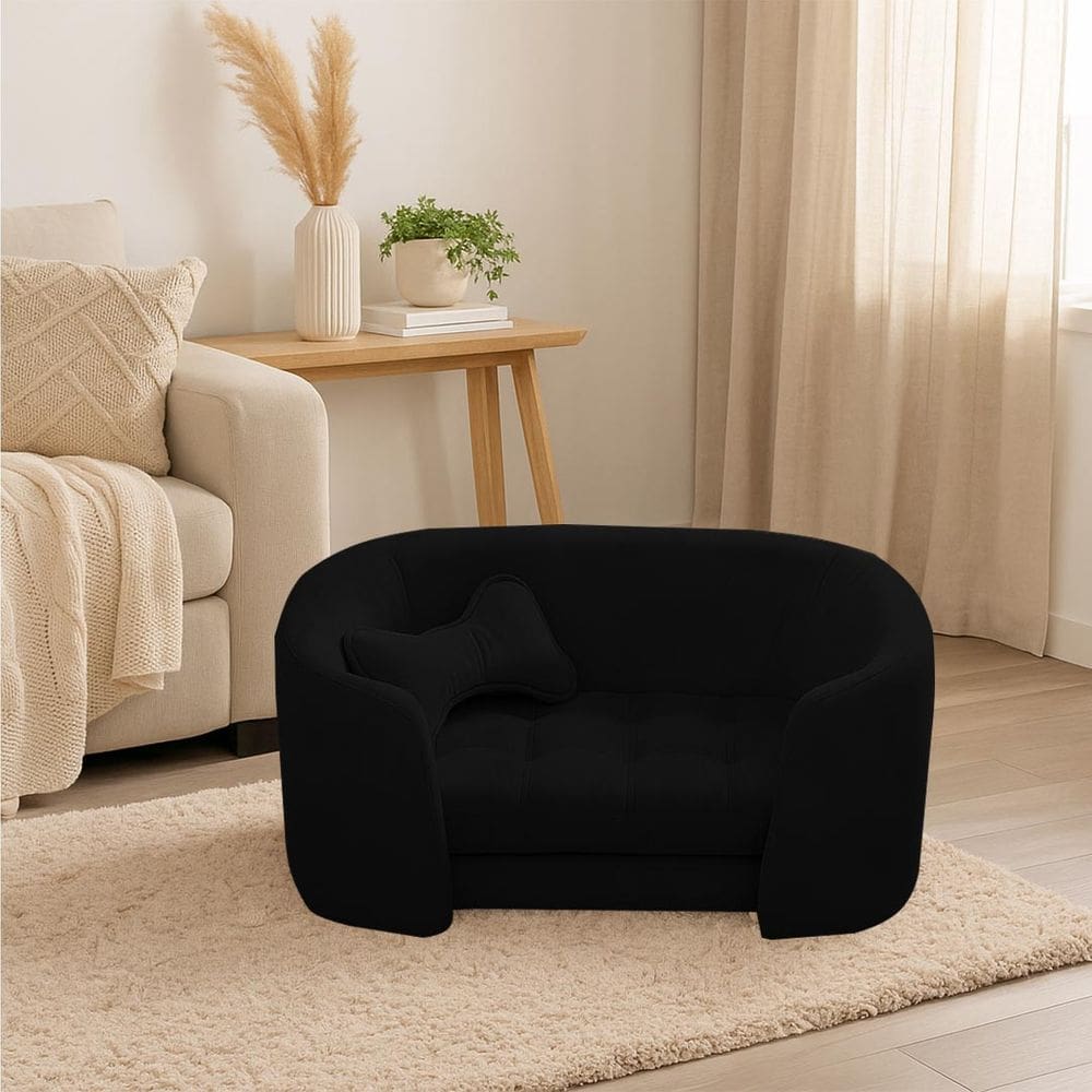 Poltrona Cama Pet Luxo Mell Veludo Premium Para Cães E Gatos Preto