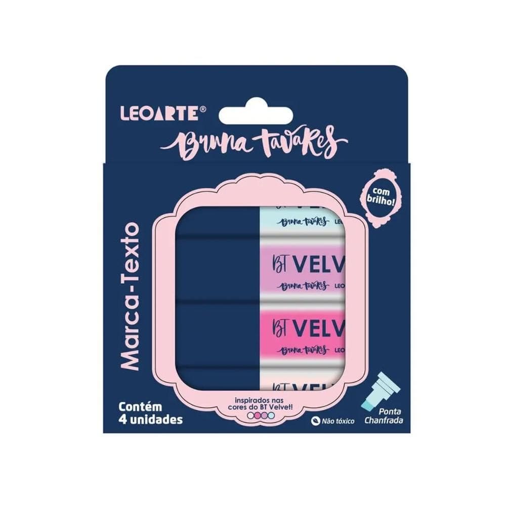 Pincel marca texto com brilho Bruna Tavares 4 cores Leonora
