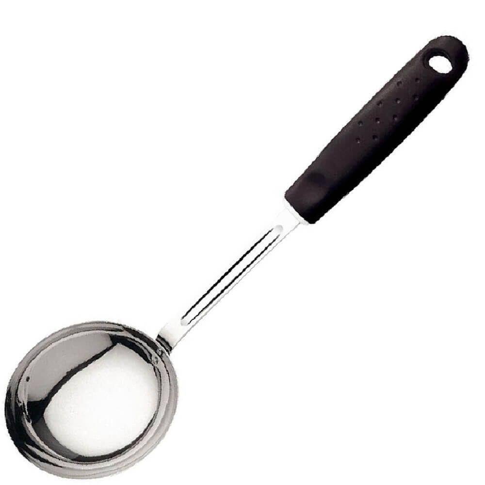 Concha Em Aço Inox Com Cabo Preto Da Linha Utilitá - 25653100 - Tramontina Concha Inox Utilita Tramontina 25653-100