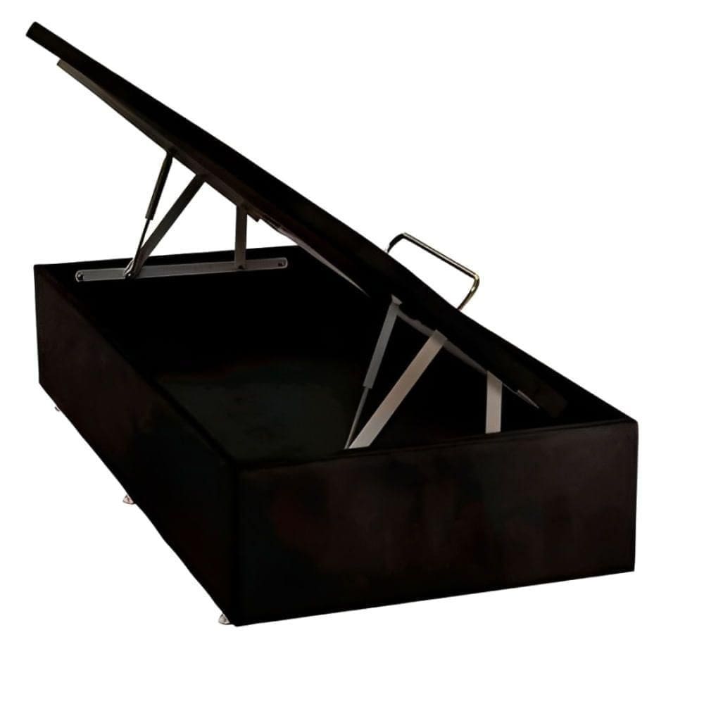 Base Baú Phy Camurça Preto Solteiro 88x188x39cm - 1051612176 - Ortobom