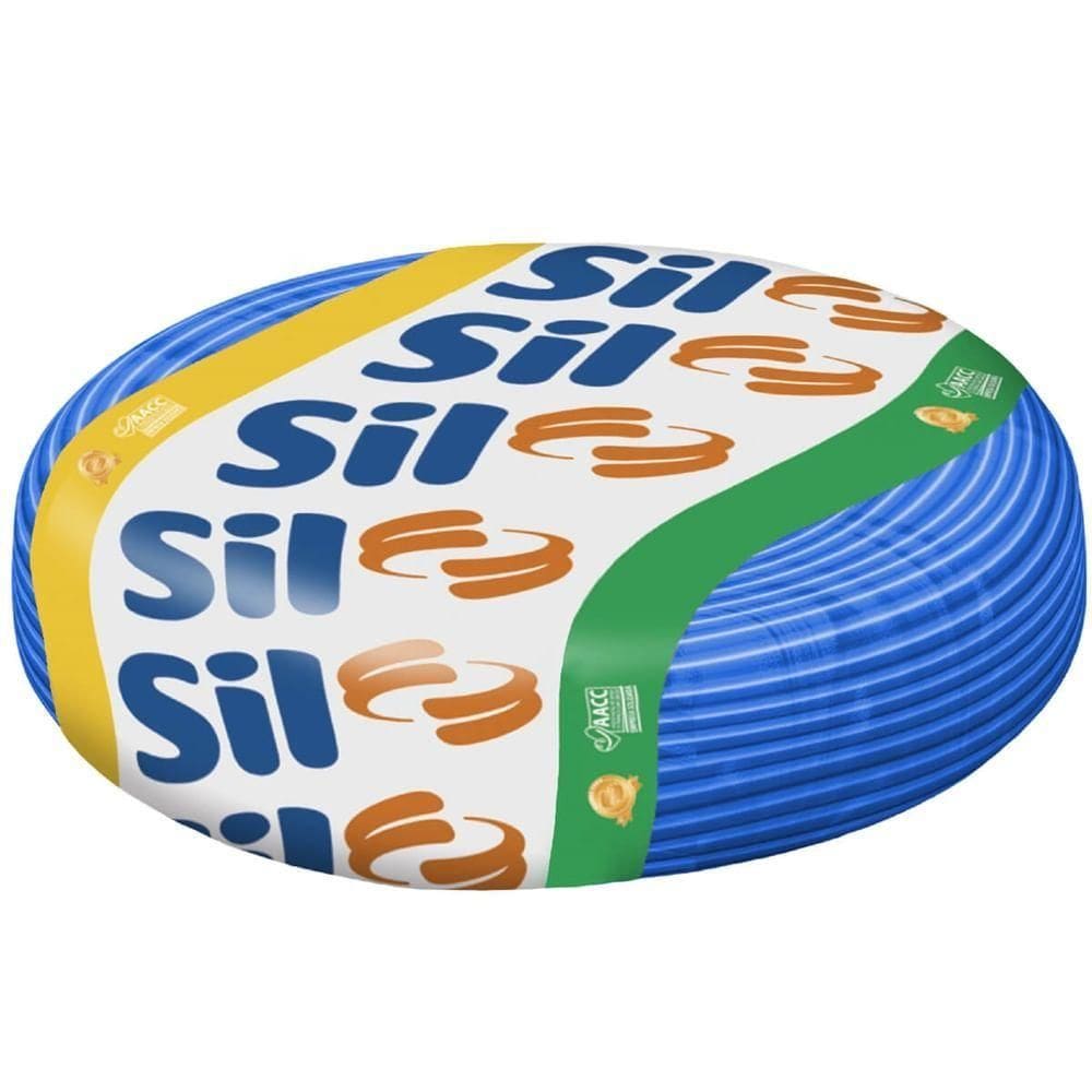 Cabo Flexsil De Cobre 750 Volts 6mm Azul Com 100 Metros - - Sil Cabo Flexivel Azul 750v 6,00mm 100m Sil
