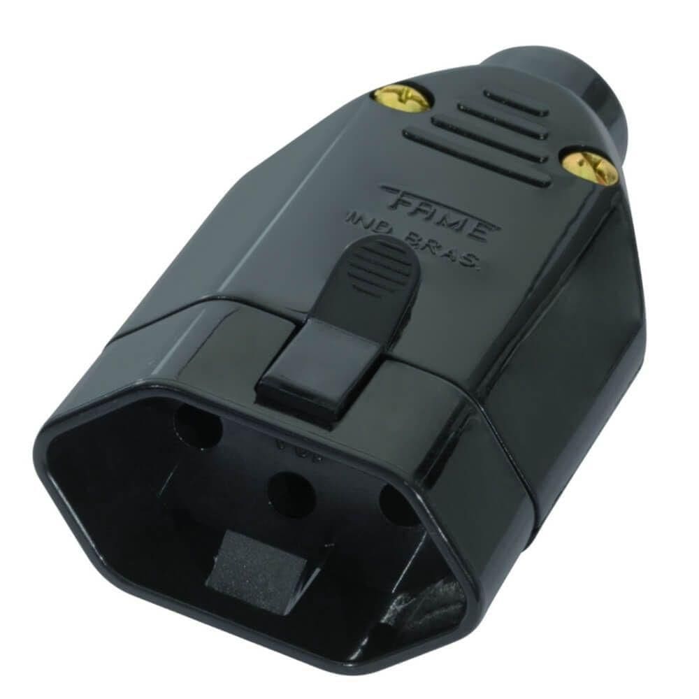 Plugue Fêmea 2p+t 10a Preto - 2146 - Fame Plugue Femea 2p+t 10a Preto Fam Fame