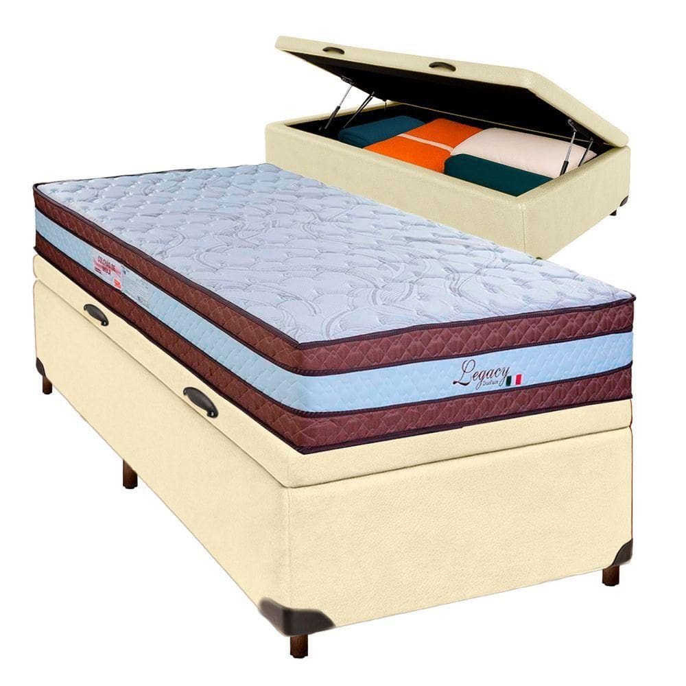 Colchão Solteiro Molas Ensacadas + Bau Blindado - Legaccy Paropas