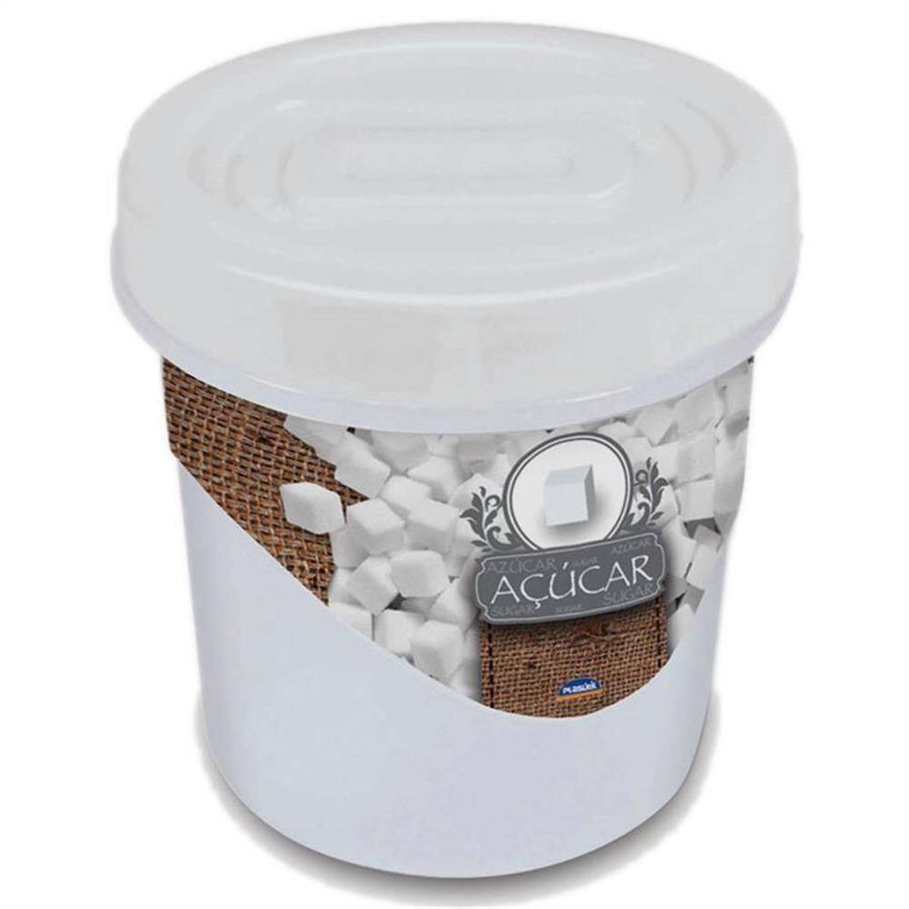 Pote Rosca Decora Açúcar - 6400 - Plasutil Pote Rosca Decora Acucar Plasutil 6400