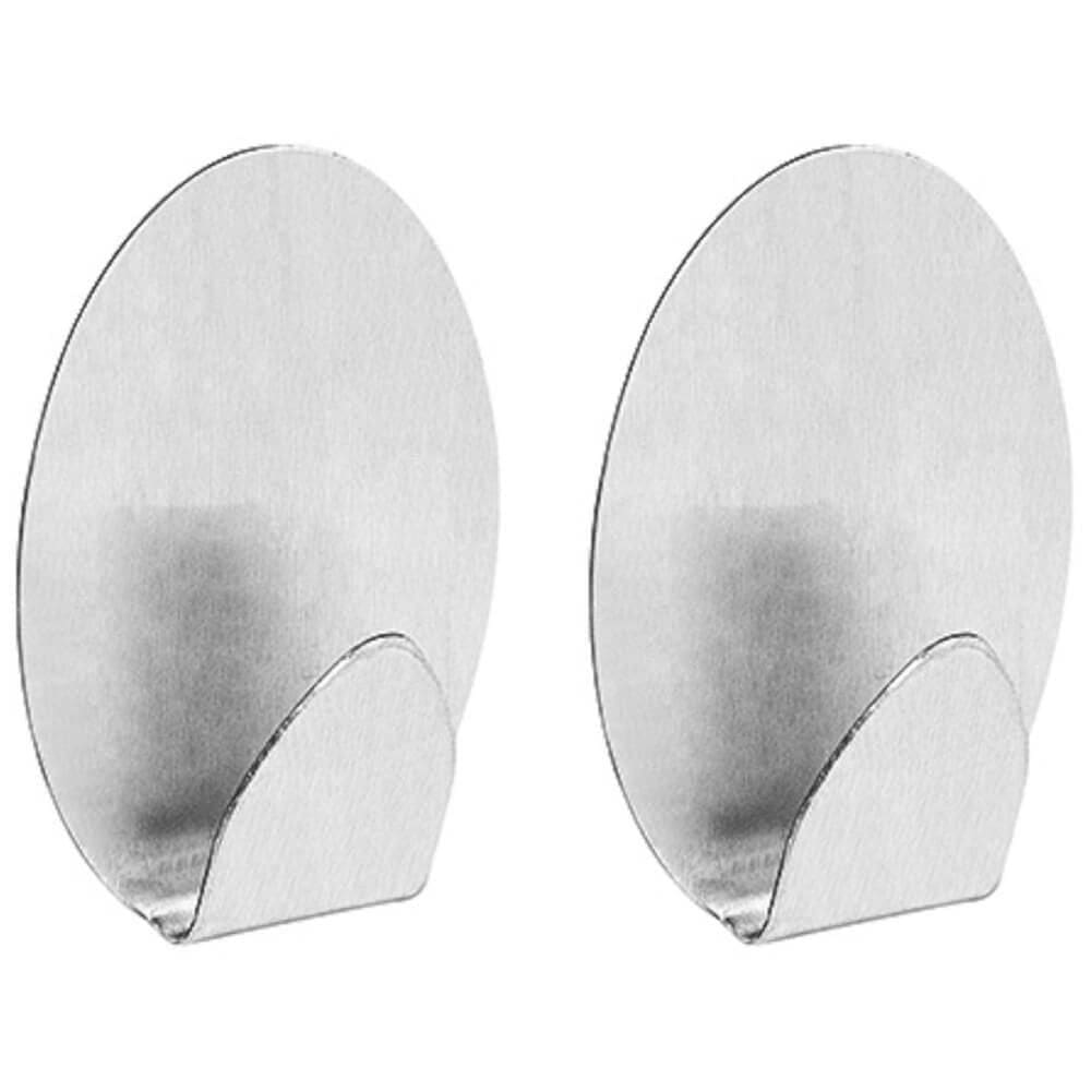 Gancho Oval Metálico Com Adesivo M - 2 Unidades - Or30652 - Ordene