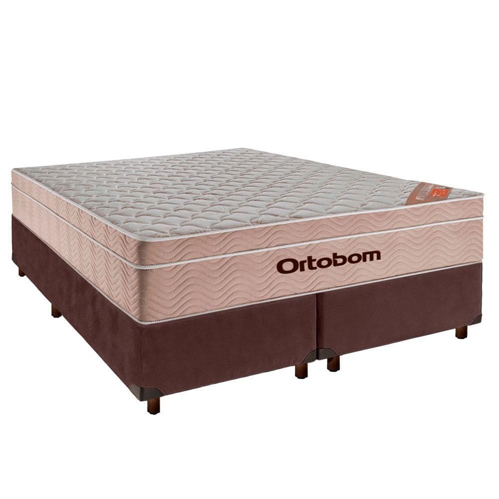 Cama Box Blindado Casal + Colchão Molas Ensacadas Airtech Ortobom