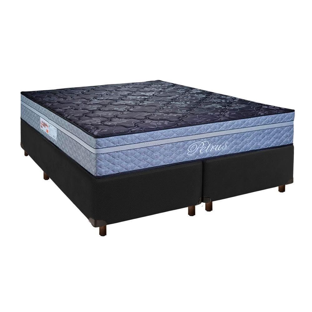 Cama Box + Colchão Queen Molas Ensacadas Petrus Paropas