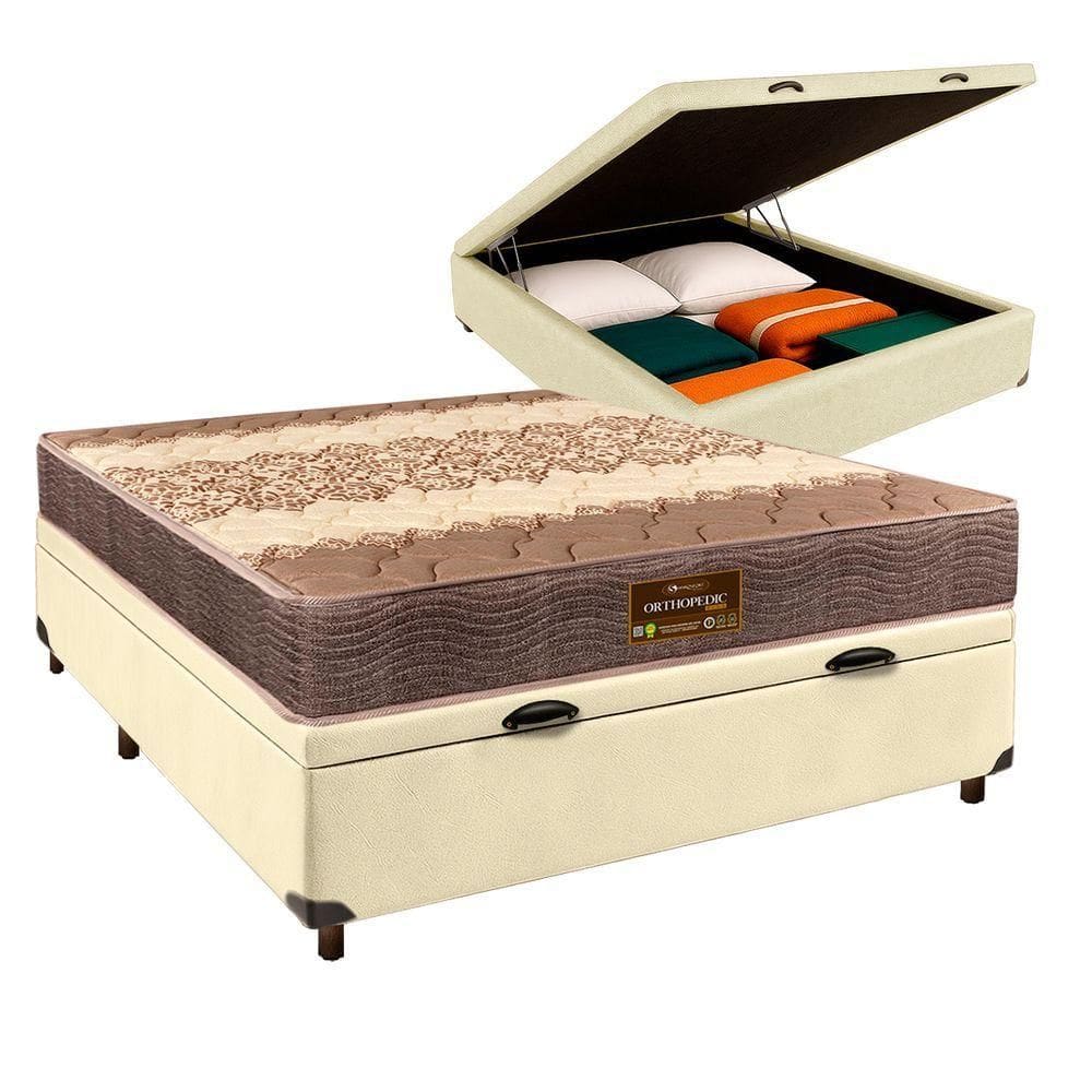 Cama Box Bau + Colchão Casal D26 Ortophedic Sankonfort