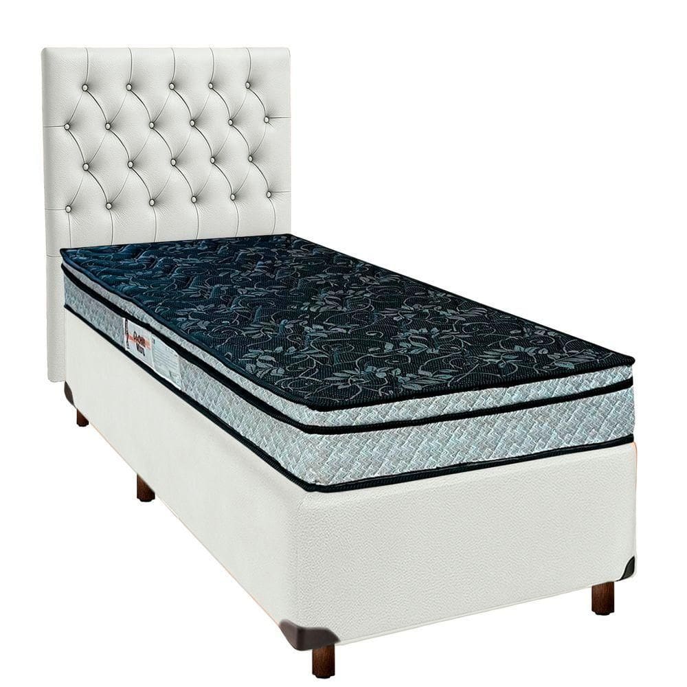 Kit Cabeceira + Cama Box + Colchão Solteiro D28 Conforto Paropas