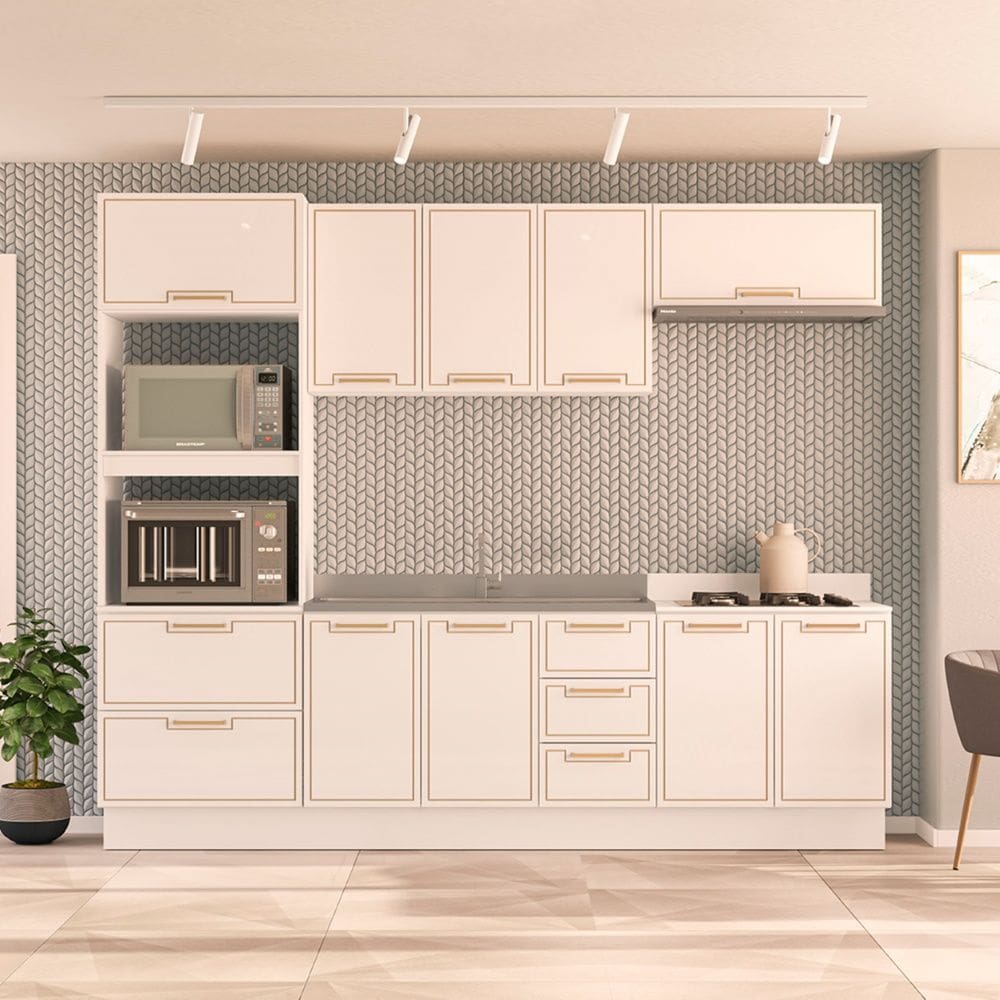 Cozinha Compacta 250085 5 Peças Amara Branco Politorno Móveis