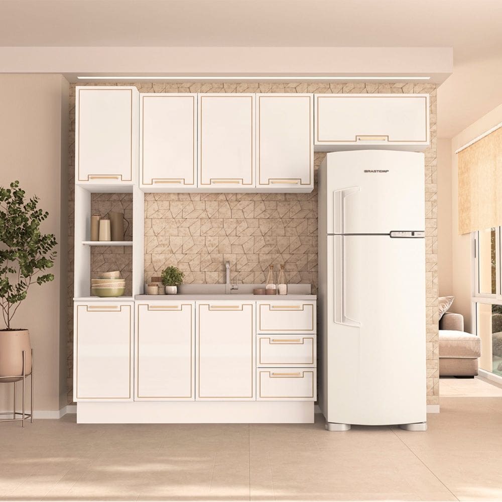 Cozinha Compacta 250084 4 Peças Amara Branco Politorno Móveis