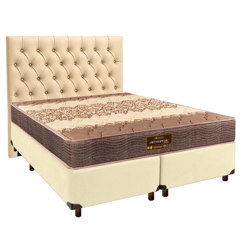 Kit Cama Box + Cabeceira + Colchão Queen D26 - Ortophedic - Sankonfort